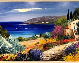 BUY IT NOW! $2,500.00. Louis Magre, "L'Esterel" Born in Paris 1955, Original Oil 40" x 60" Framed 47" x 67"