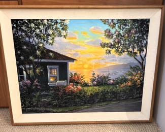 BUY IT NOW! $375.00. Ronaldo Macedo "Lahaina Cane House" Giclee on canvas. 24" x 32" Framed 29 1/2" x 37 1/2"