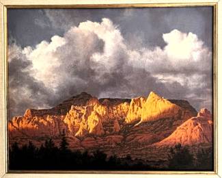 BUY IT NOW! $800.00. James Fetherolf "Last of The Sun" Oil on Canvas 15" x 20"-Framed 23" x 27"