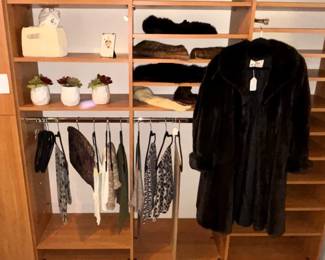 Woman's fur coat, clothing.