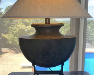 BUY IT NOW! $250.00. Raised Table Lamp w/off-white shade.