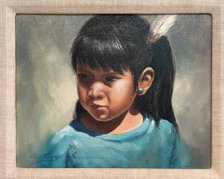 BUY IT NOW! $200.00. Cheryl English "Girl in Blue" 8" x 10"- Framed 16" x 18". Original purchase price $500.