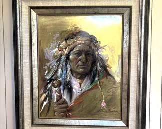 BUY IT NOW! $1,450.00 Endre Szabo "The Young Warrior" Original Oil on Bronze Plate 16" x 20"-Framed 24 1/2" x 28 1/2"