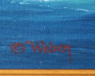 BUY IT NOW! $1,100. Mark C. Weber "Headlands" 24" x 36"-Framed 33" x 45" Born 1949 Cleveland, OH.