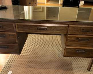 BUY IT NOW! $200.00. Desk with glass top. 24" D x 56 1/4" W x 30" H.