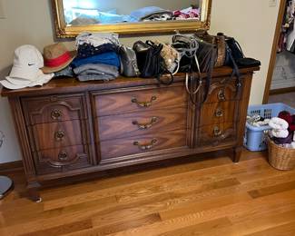 Vintage dresser with purses