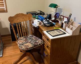 Oak desk and chair