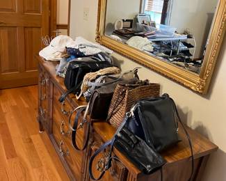 Purses and mirror