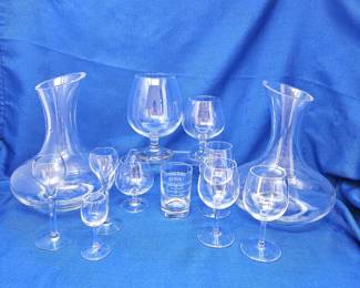 #40 - Elegant Crystal Glassware Set with Decanters and Various Glasses