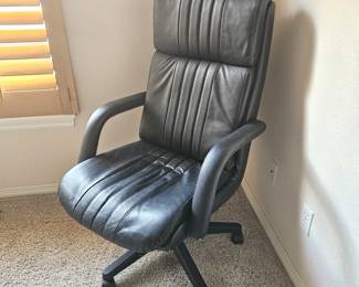 Faux Leather Tall Backed Office Chair - Adjustable - On Wheels