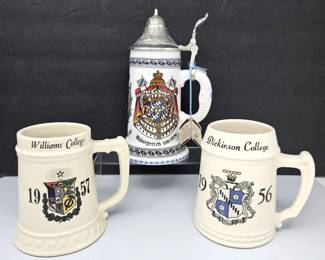 Authentic Kühr Mühlried Bavarian Beer Stein – Porcelain & 95% Pewter Lid – Heraldic Design, Unused with Tag