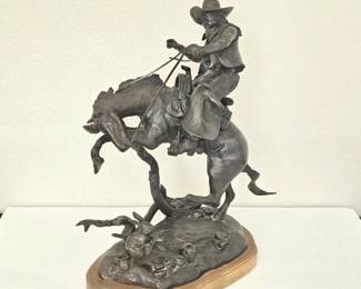 Lot #3 - Commissioned Bronze Western Statue By R.J. Moore 1979 - Dedicated to This Homeowner