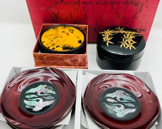 Three Sets of Asian Coasters