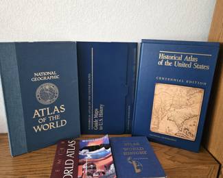 Collection of World and Historical Atlases by National Geographic and Rand McNally