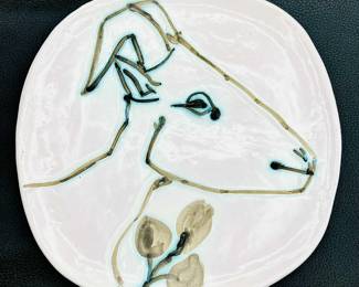RARE- Pablo Picasso Art Plate "Goat's Head in Profile" (Tête de chèvre de profil)- Madoura Pottery Factory