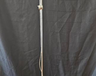 Lot #12 - Vintage 1970's Chrome Floor Lamp with White Metal Cone Shade - minimalist yet industrial aesthetic