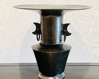 Vintage Japanese Bronze Usubata Flower Vase- Includes original frogs for flower arranging