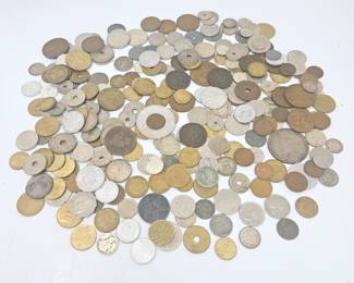 Lot #217 - Mixed Lot of Global Coins - Francs - Denmark, Belgium, Denmark, Jordan & More