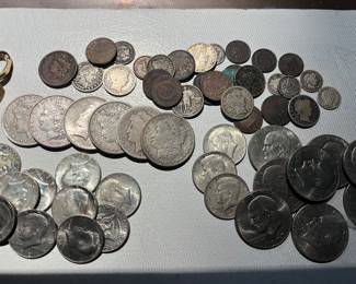 Antique Silver US coins, silver dollars and more