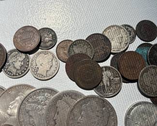Antique Silver US coins, silver dollars and more
