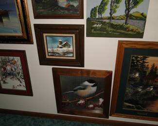 Framed wildlife art