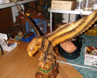 Impressively large giant hand carved eagle from Poland