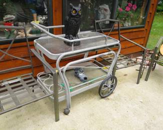 Bar cart for indoor or outdoor use.