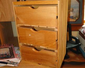 Very nice, small, wooden storage system
