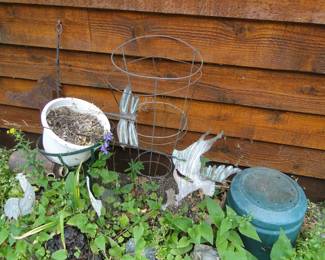 Many pieces of yard art