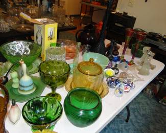 Green glass, and Depression glass too