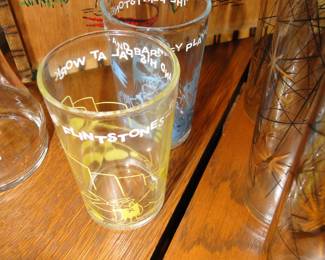 Flintstone, jelly jar glasses