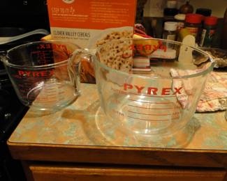 Some of the largest Pyrex measuring cups we have ever seen
