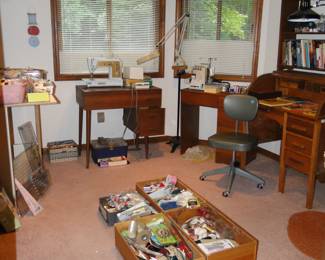 The sewing room contains, sewing notion, fabric and more