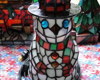 Snowman Stained glass piece