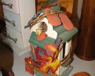 Fun decorative Birdhouse #3 in fall festive style