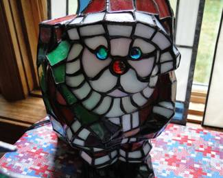 Santa stained glass figure