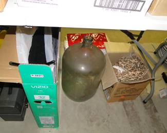 Large glass jar, and VIZIO TV, which is brand new