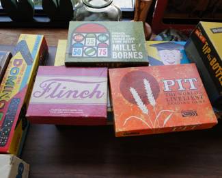 Mille Bornes, Flinch, and Pit, all vintage