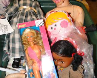 Barbie, and other assorted dolls