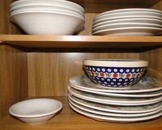 All types of vintage plates, and bowls
