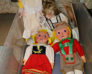 Assorted hand made dolls