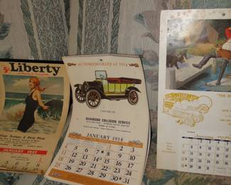 All of these calendars are original vintage