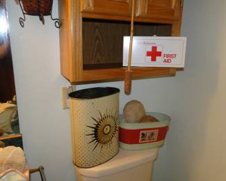 Vintage trash cans, especially metal ones, are rare and hard to find