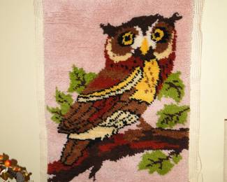 Even the wise old owl loves rug hooking