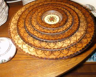 Hand carved, one of a kind original plates