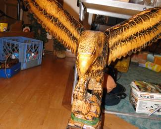 Hand carved solid wood eagle, made in Poland