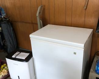 GE freezer in working condition. Frigidaire dehumidifier like new.