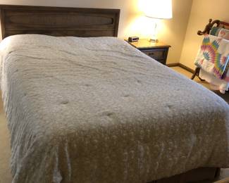 Quality bed with new queen size beauty, rest mattress. this pattern has a highboy dresser, and lowboy dresser with mirror, also two nightstands. All sold separately.