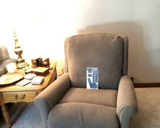 Like new La-Z-Boy recliner and dove gray.
