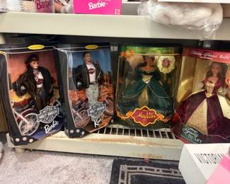 Harley Davidson Ken, Aladdin Barbie, Beauty and the Beast Barbie